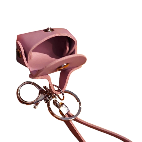 Pink And Silver Mini Bag Keychain Or Bag Charm, Change Purse, Like New - Picture 3 of 3